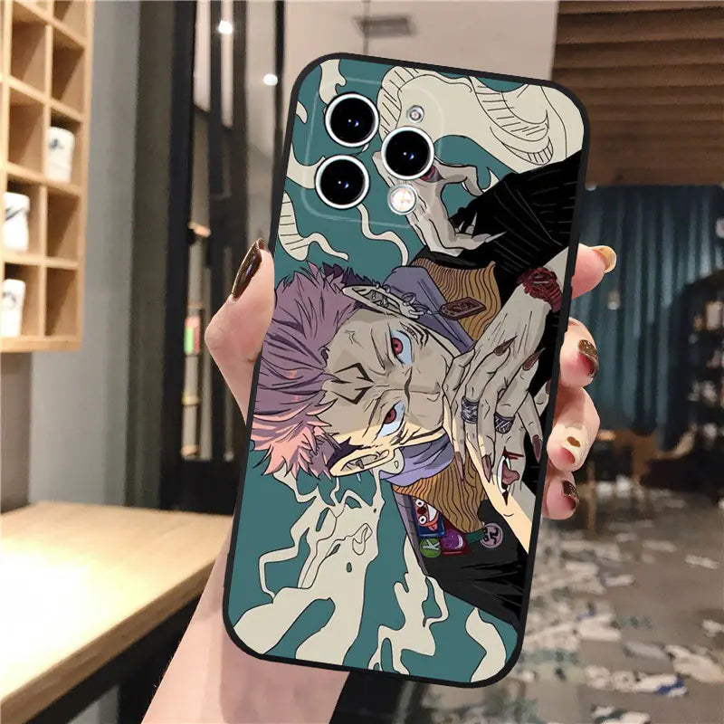 Anime Cartoon Phone Case for iPhone 15 (Jujutsu Kaisen)