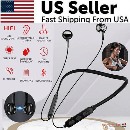 Waterproof Bluetooth 5.0 Earbuds Stereo Sport Wireless Headphones In Ear Headset