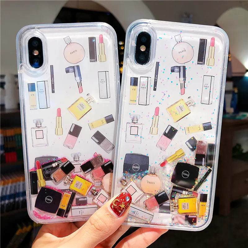 Liquid Sand Cosmetic Pattern Phone Case for iPhone