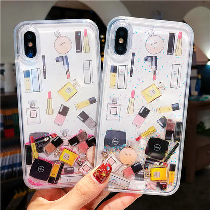 Liquid Sand Cosmetic Pattern Phone Case for iPhone
