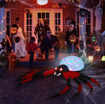 11.8 FT Halloween Inflatables Crawling Spider Outdoor Decorations With Rotating LED Lights