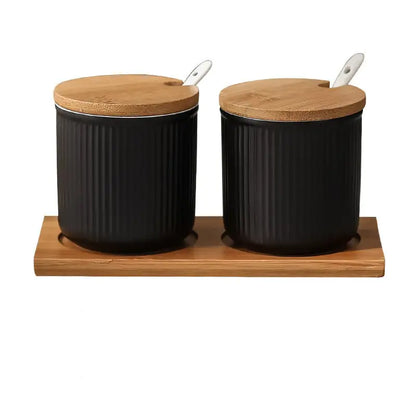 Nordic Style Ceramic Color Glaze Seasoning Pot Set