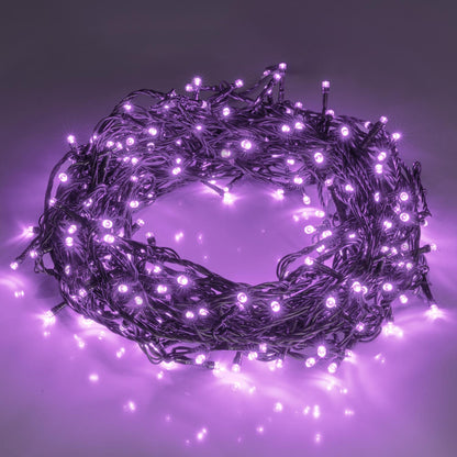 200pcs 66ft Halloween Fairy String Lights 8 Lighting Modes Mini Plug-in String Lights Indoor And Outdoor Christmas Garden Wedding Party Decoration Purple
