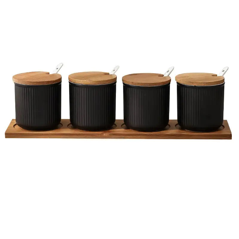 Nordic Style Ceramic Color Glaze Seasoning Pot Set