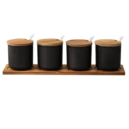 Nordic Style Ceramic Color Glaze Seasoning Pot Set
