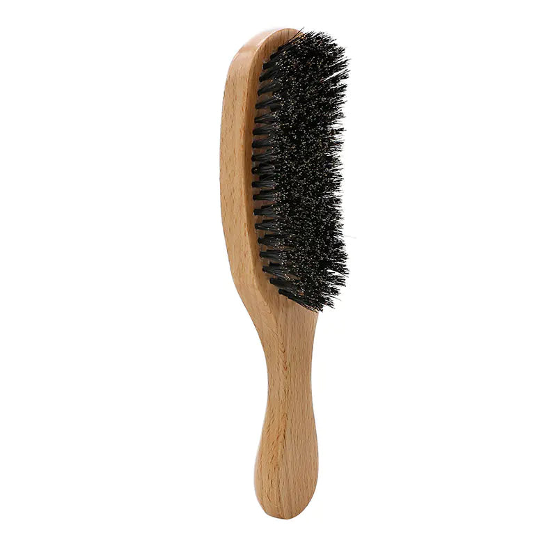 Beech Wood Lacquer Pig Bristle Curved Hair Styling Comb