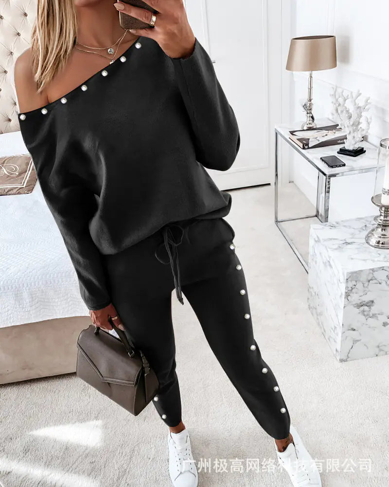 2021 Women's Casual Long Sleeve Hoodie and Pants Set