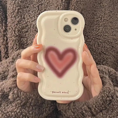 Wine Red Love Wave Phone Case