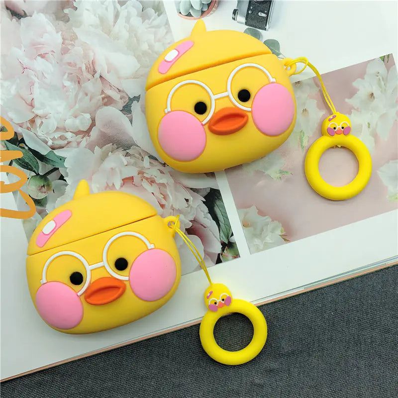 Cute Duck Silicone Soft Case for Earbuds