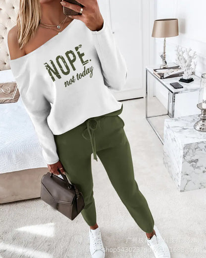 2021 Women's Casual Long Sleeve Hoodie and Pants Set