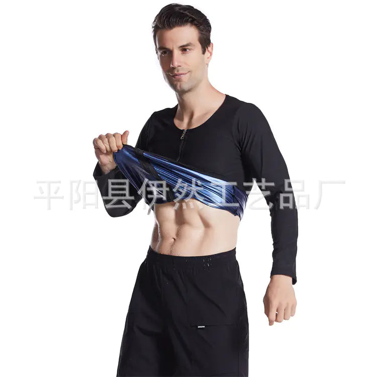 Men's Shapewear Long Sleeve Workout Sweat Suit