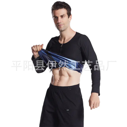 Men's Shapewear Long Sleeve Workout Sweat Suit