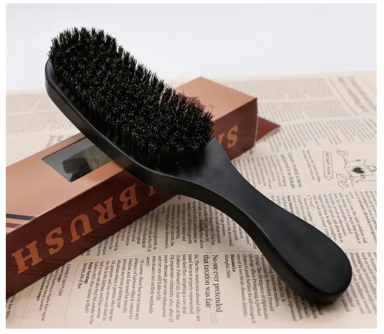 Beech Wood Lacquer Pig Bristle Curved Hair Styling Comb