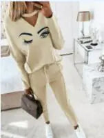 2021 Women's Casual Long Sleeve Hoodie and Pants Set