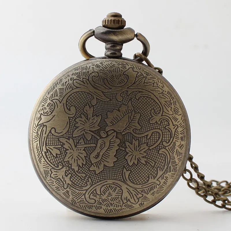 Antique Bronze Pocket Watch with Cross Design
