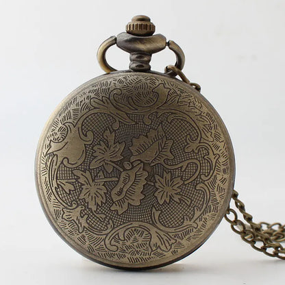 Antique Bronze Pocket Watch with Cross Design