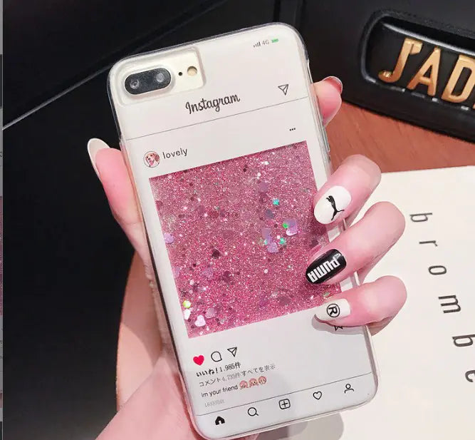 Glitter Liquid Sand Phone Case, Trendy Design